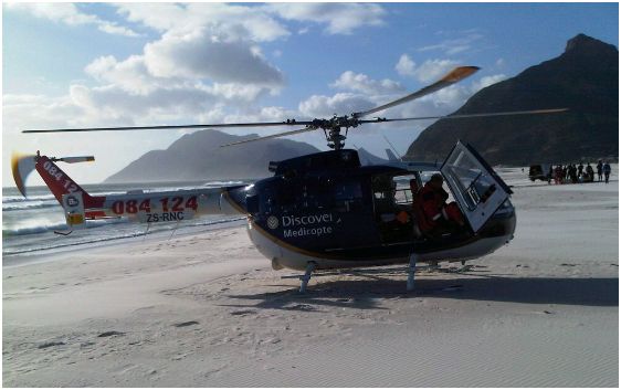 Emergency Helicopter Evacuation of Surfer