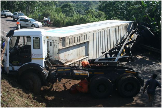 Overturned truck