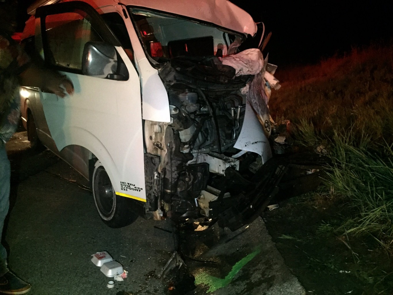 Taxi collided with the rear end of a heavy goods truck at Van Reenen's Pass