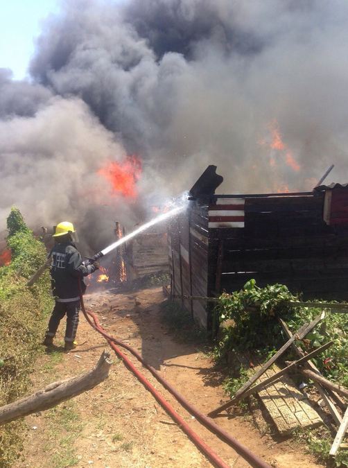 Informal dwellings ablaze in Durban North