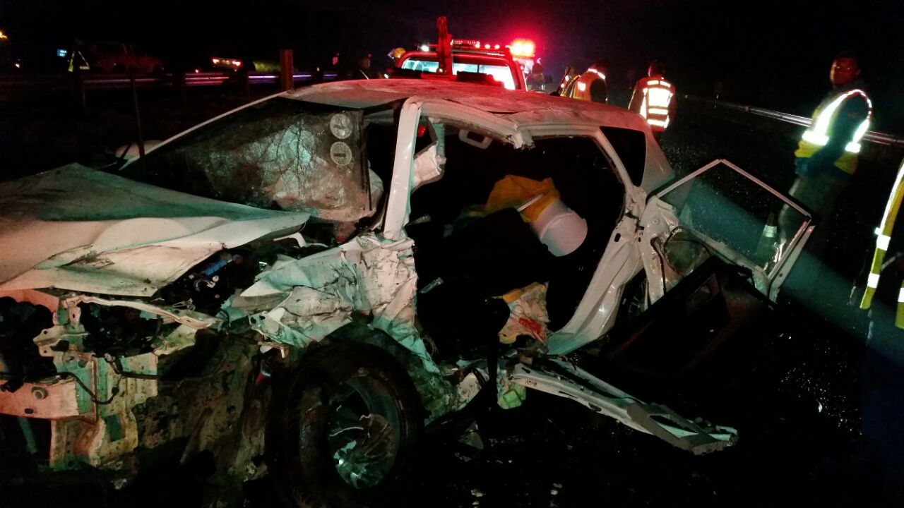 Car collides with barrier, killing one and injuring two