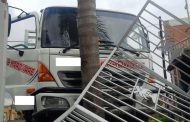 Truck crashes into fence in Durban