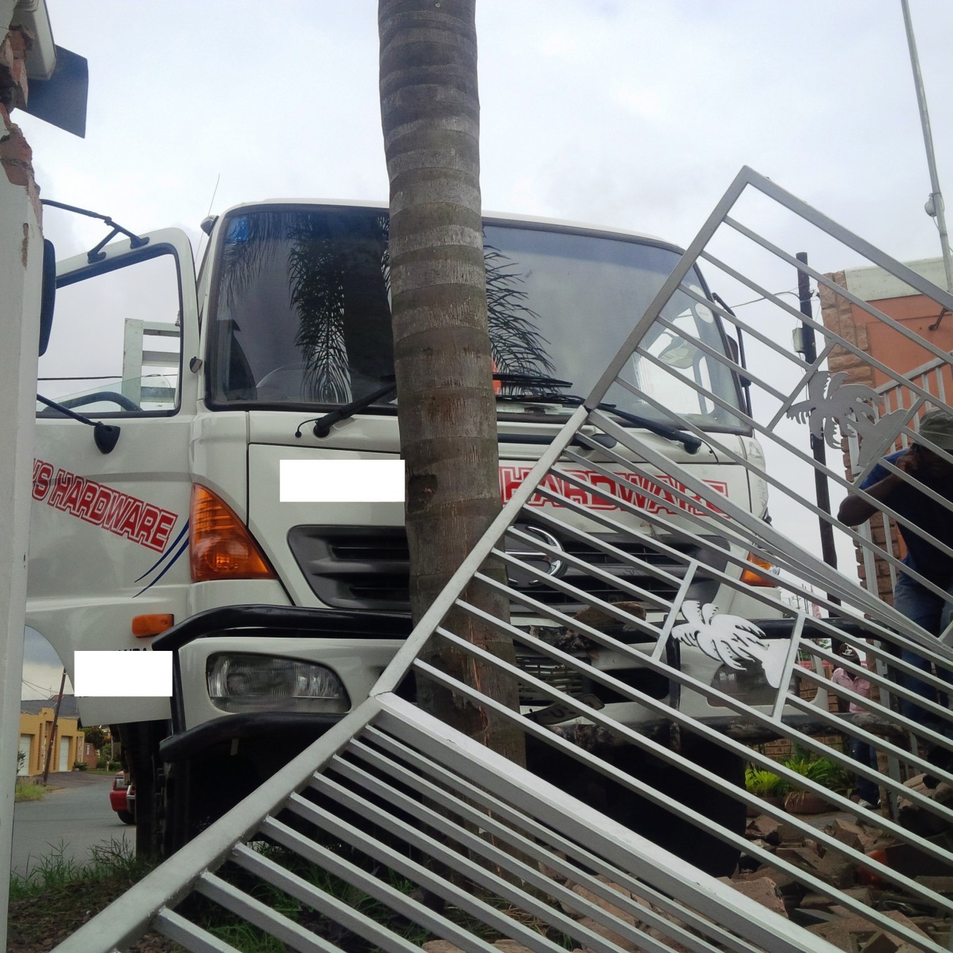 Truck crashes into fence in Durban