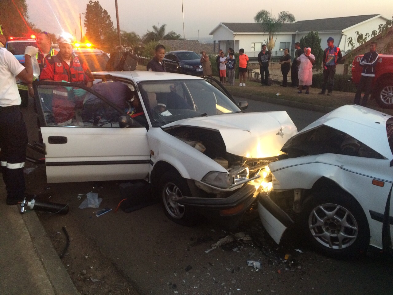 Head-on collision leaves one injured on Khan Road in Bombardier, Pietermaritzburg
