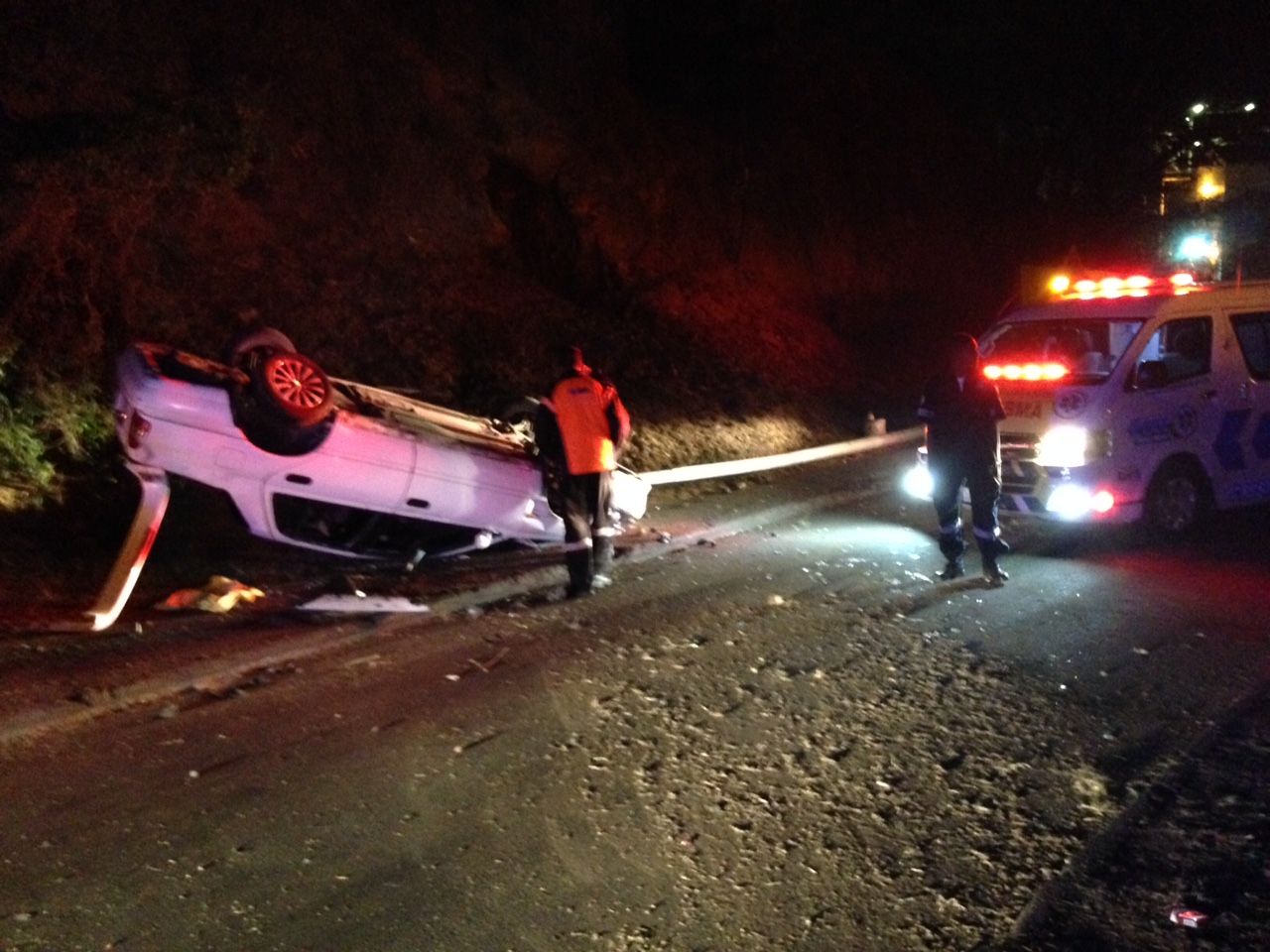 Vehicle flips at high speed on Sea Cow Lake Road