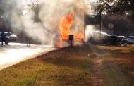 Vehicle engulfed in flames after crash at intersection in Greenside