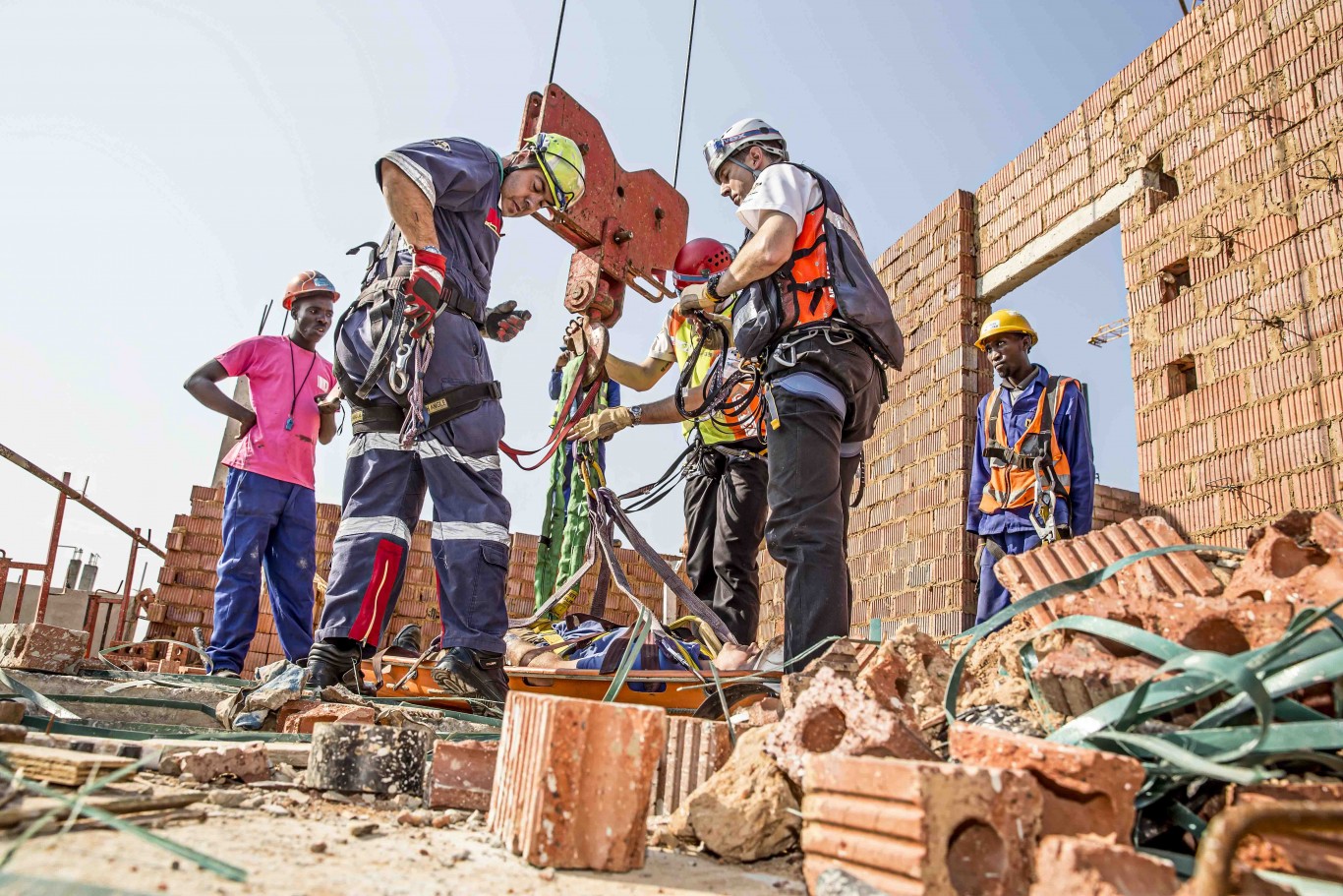 Specialised rescue training at construction site in Ballito