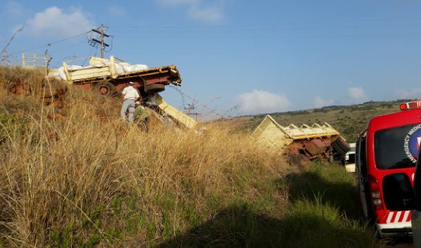 Truck overturns killing one person