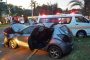 Scene secured after vehicle loses front wheel