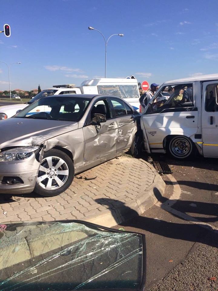 Collision at intersection after taxi allegedly skipped a red traffic light