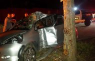 Three injured in crash into tree on David Road, in Olivedale
