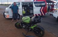 One critical after motorbike collision on Vanderbijl Road