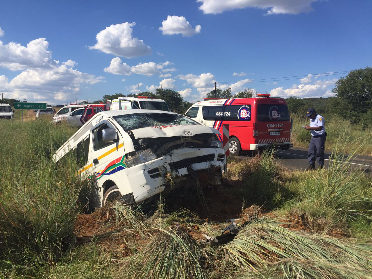 Taxi rolls injuring 6 people in Fochville