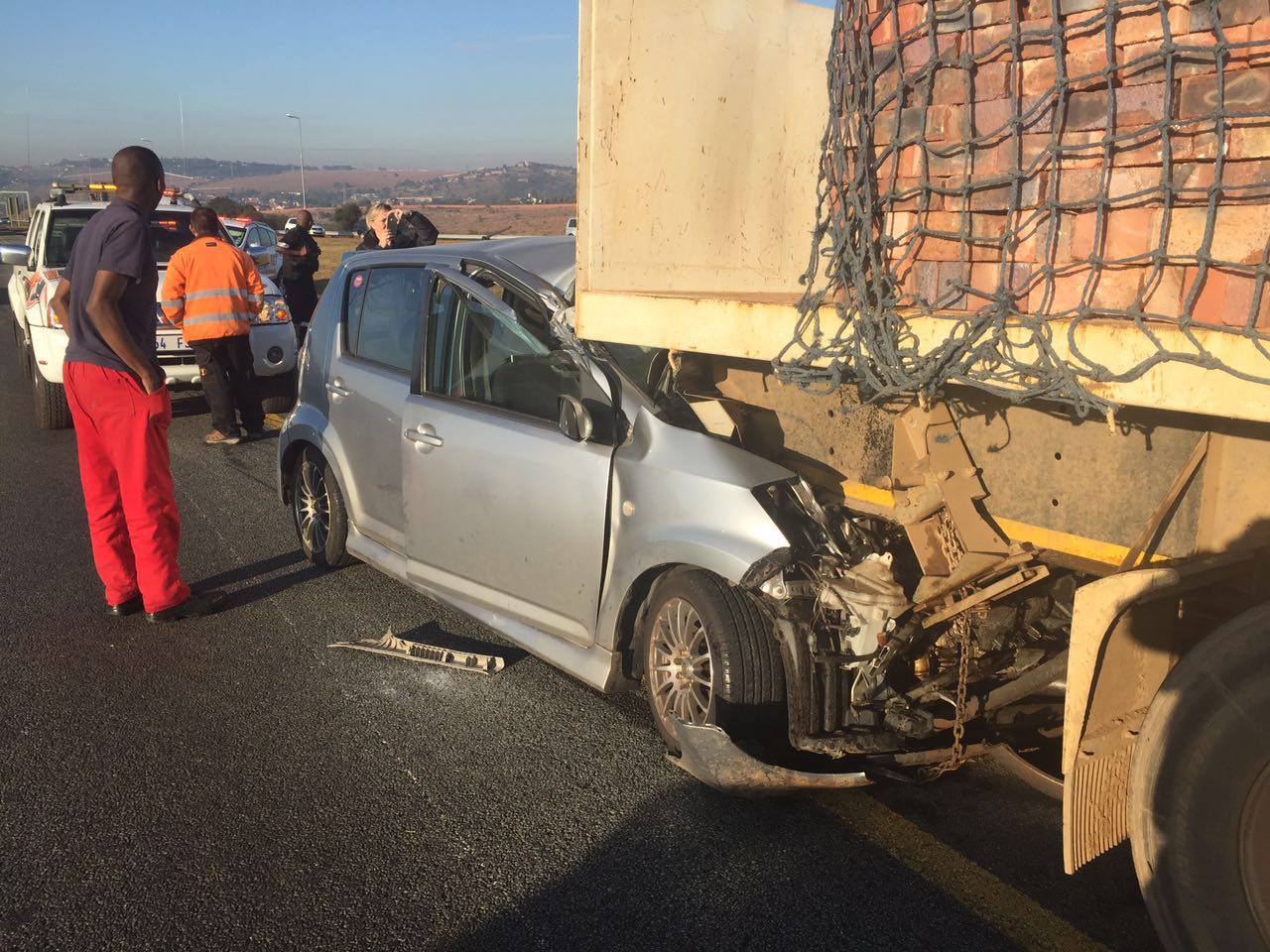 Rear-end collision into truck near Nelmapius, Centurion