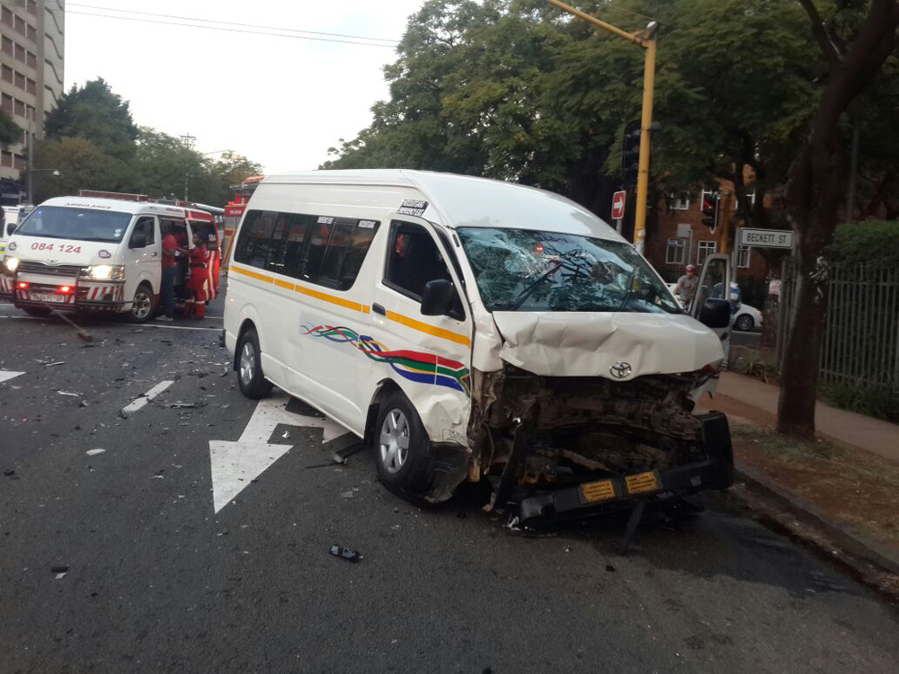 Nine injured in taxi collision in Arcadia, Pretoria