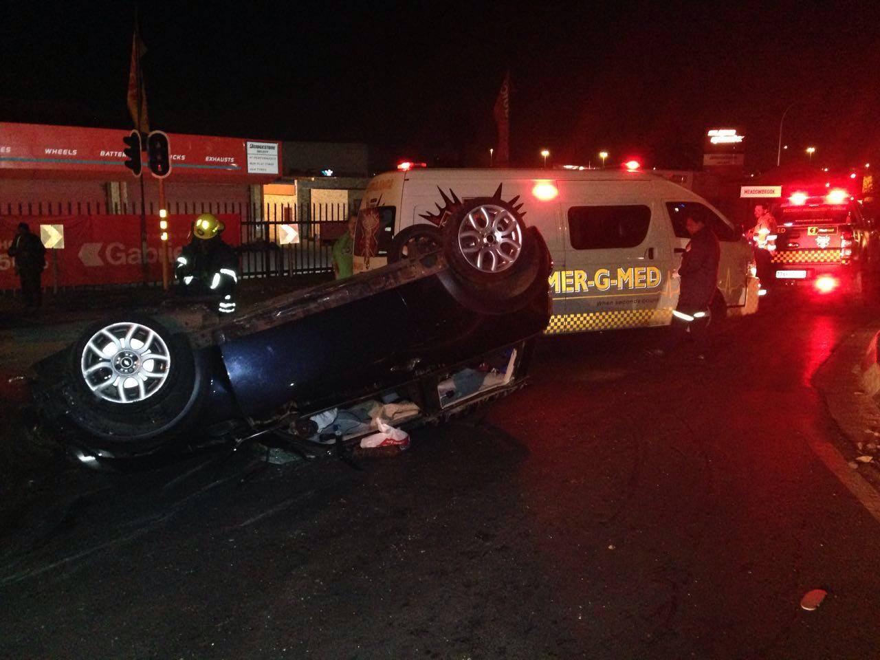 Vehicle rollover in Solheim, on Johannesburg's East Rand