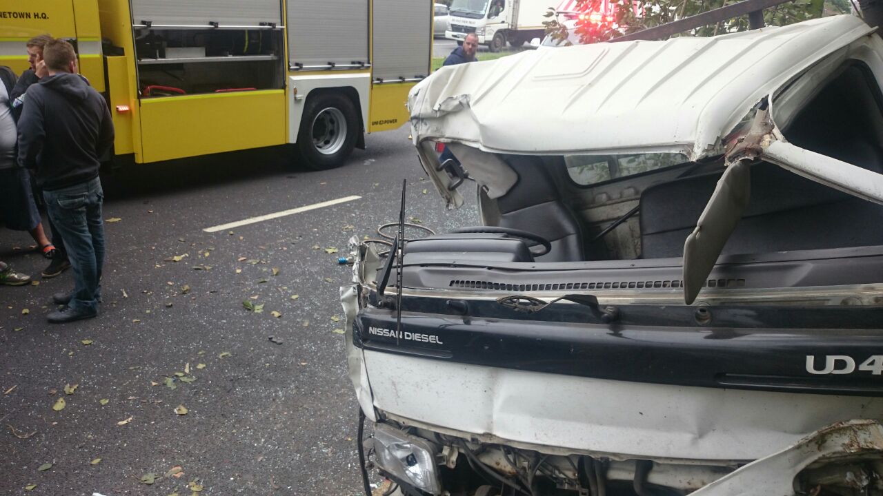 One injured as truck rolls over on Fay road in Moseley Park in Pinetown.