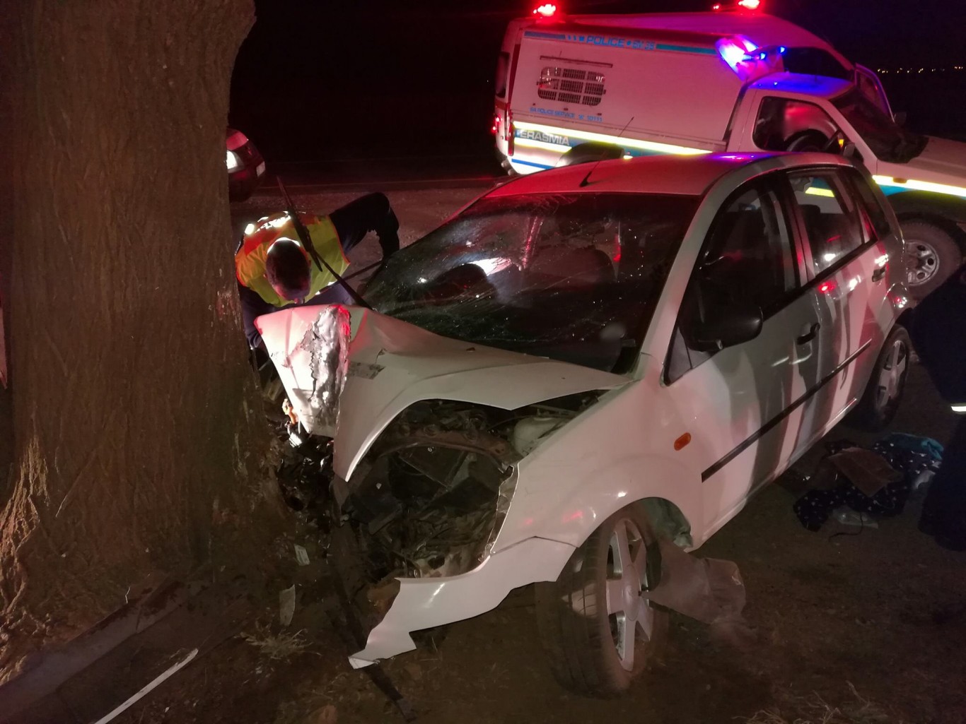 Car crashed into tree in Gerhardville - north of Johannesburg.