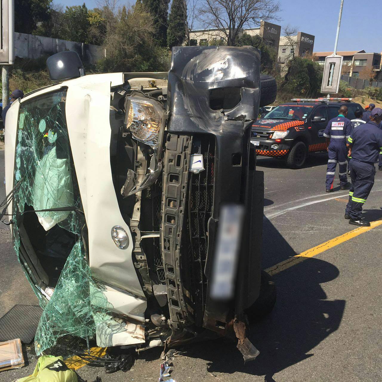 Several injured in taxi rollover in Glenhove, north of Johannesburg.