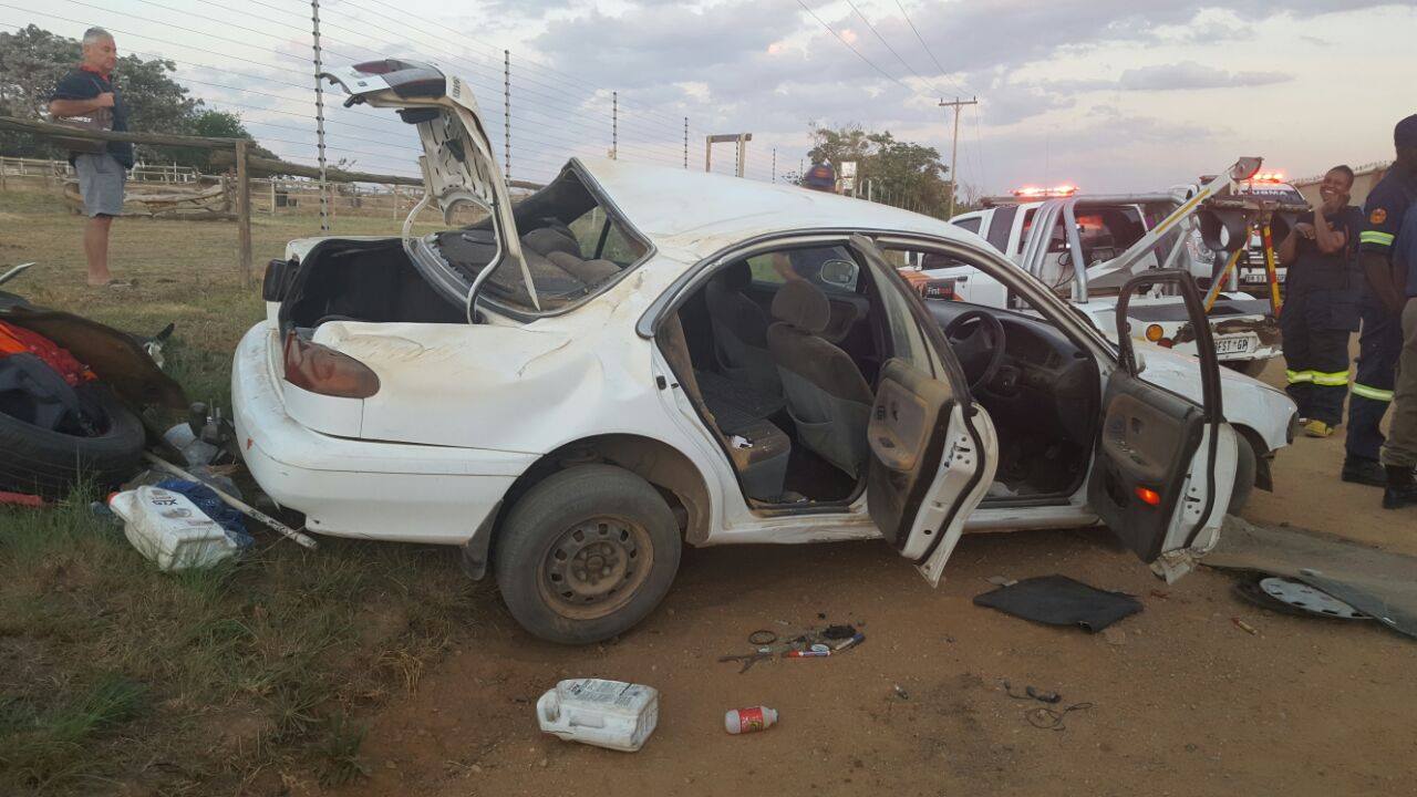 Single vehicle rollover on Protea Road, in Blue Hills.