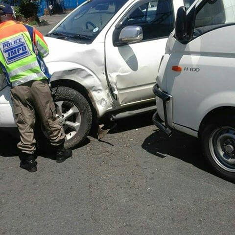 Benrose  a light delivery vehicle T-boned a bakkie