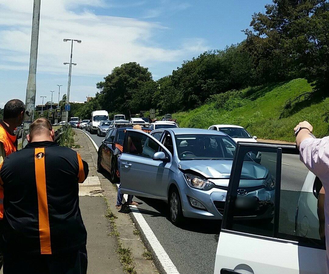 Three car pile-up on the M1 South by Houghton Drive, Parktown.