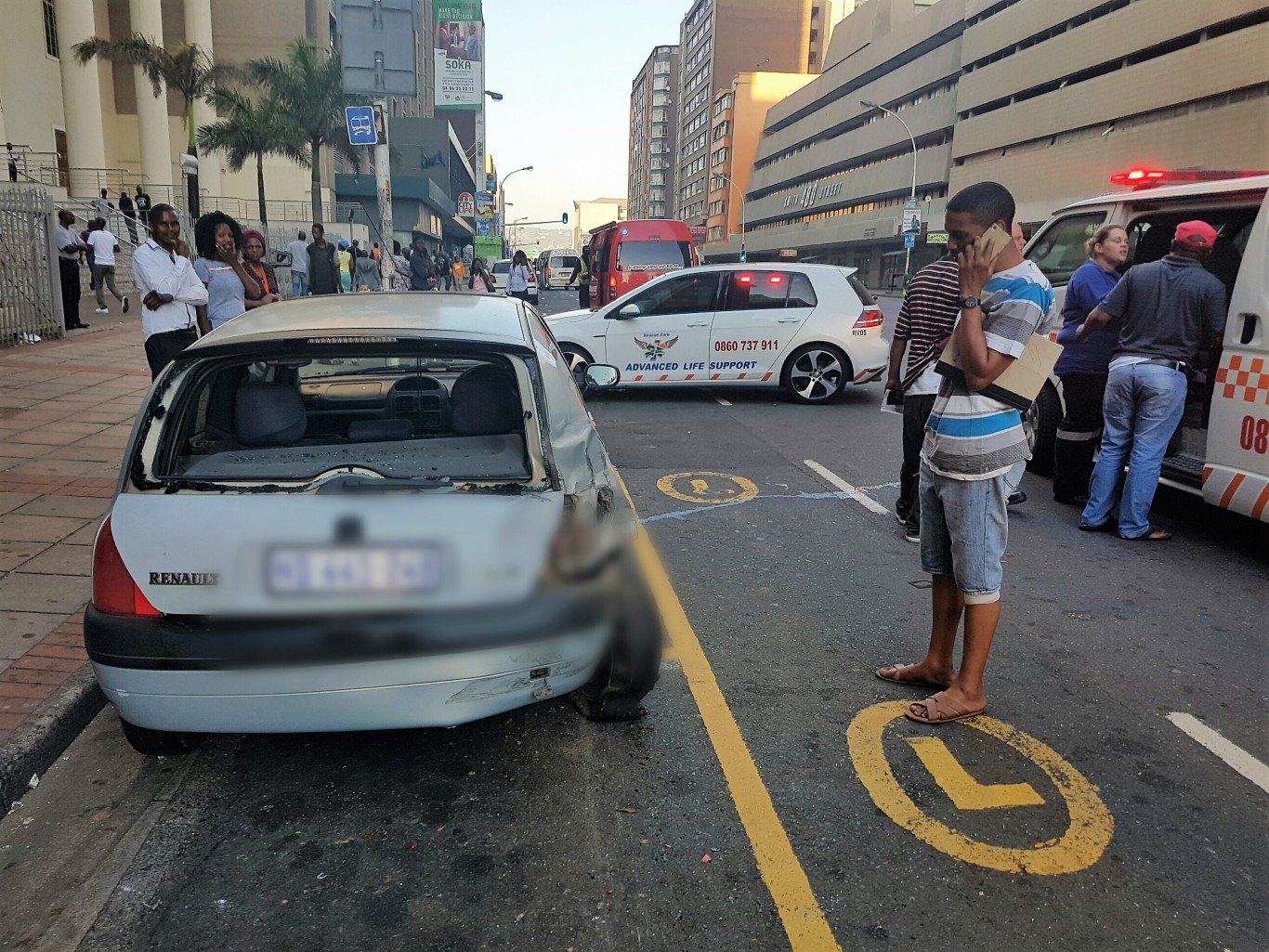 Four people, including a child, injured in Durban city crash