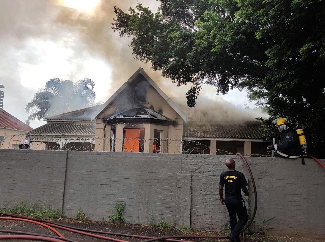 House catches alight in Currie Road near Berea Road in Berea