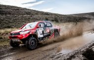 Toyota Gazoo Racing SA’s Leeroy Poulter and navigator Dirk von Zitzewitz at Baja Aragon