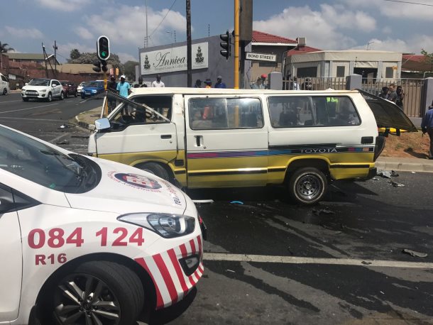 Nineteen people were left injured this afternoon when a taxi rolled in Ferndale