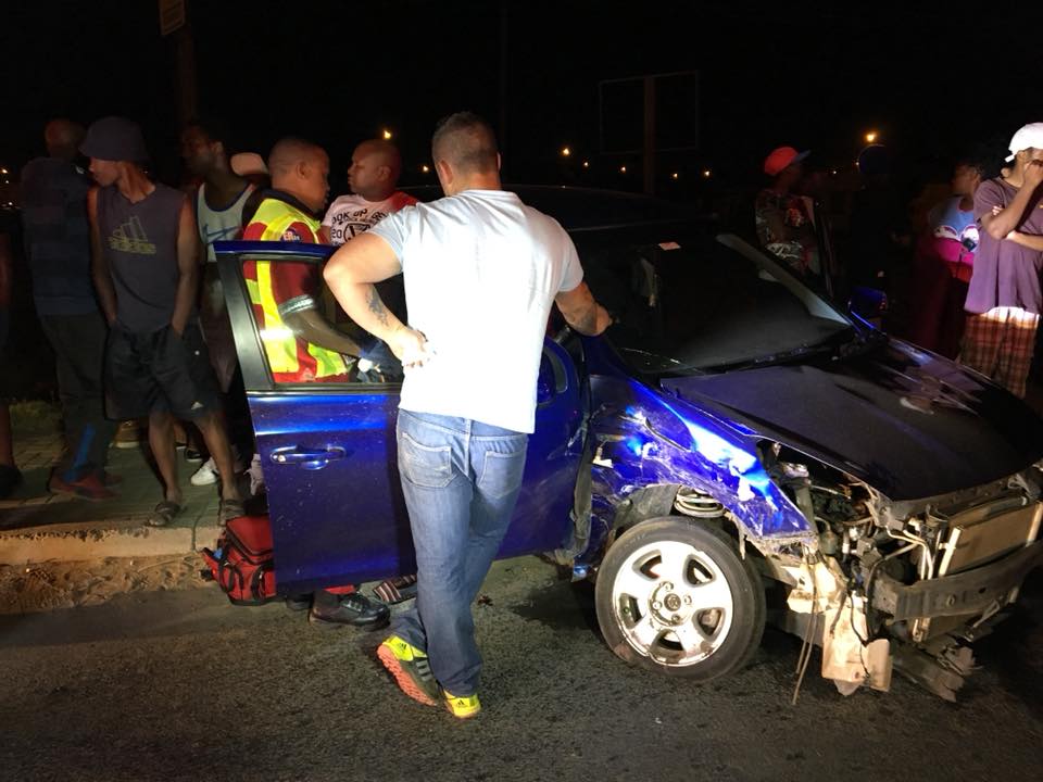 Fortunate escape from serious injury in late night collision, Bloemfontein
