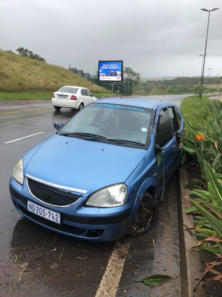 Two injured when their vehicle veered off the road near King Shaka International Airport