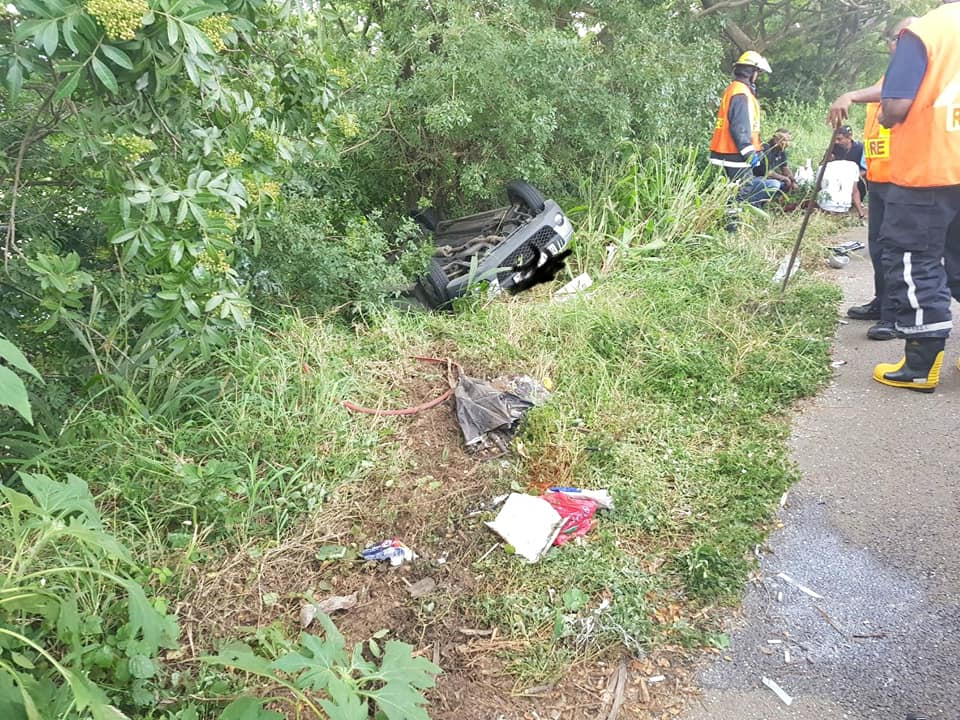 Three Injured After Vehicle Overturns in Mount Edgecombe