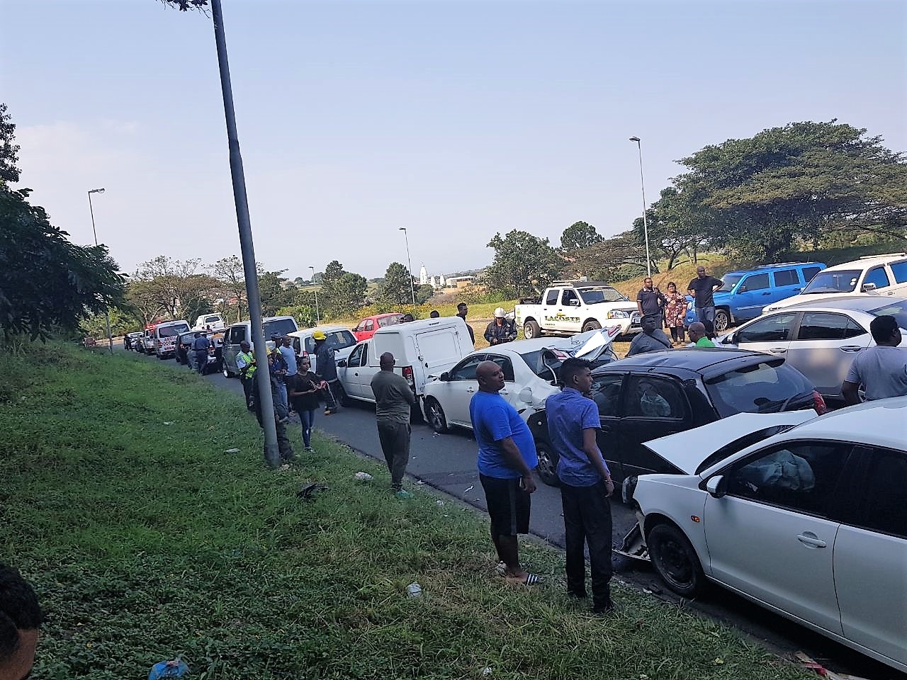 Five people injured in a pile-up on the M1 Higginson Highway near Chatsglen offramp in Chatsworth
