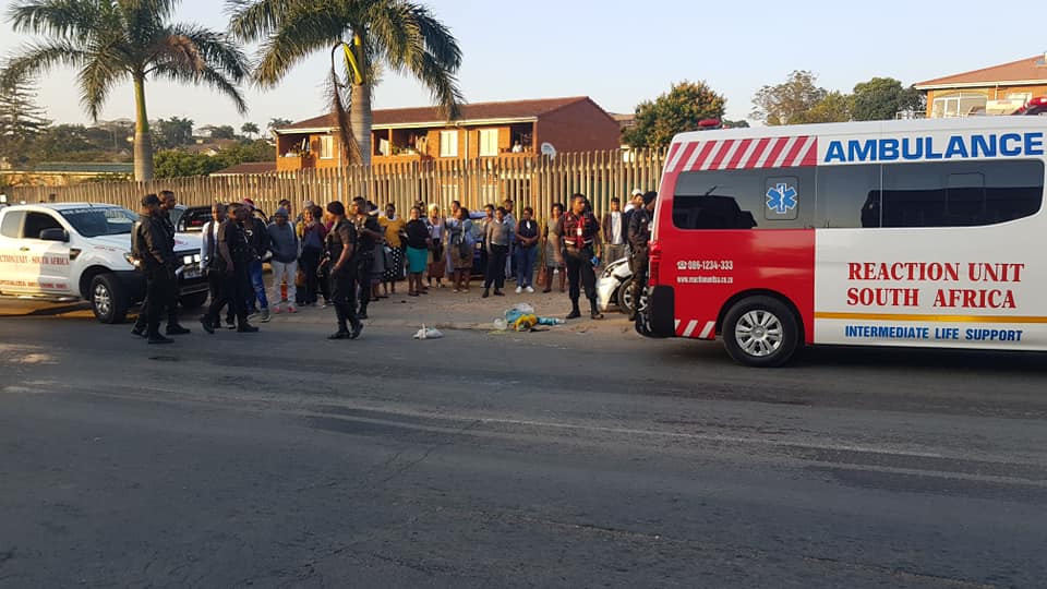 Two women and a man hospitalised after they were run over on Todd Street outside the Verulam Day Care Centre