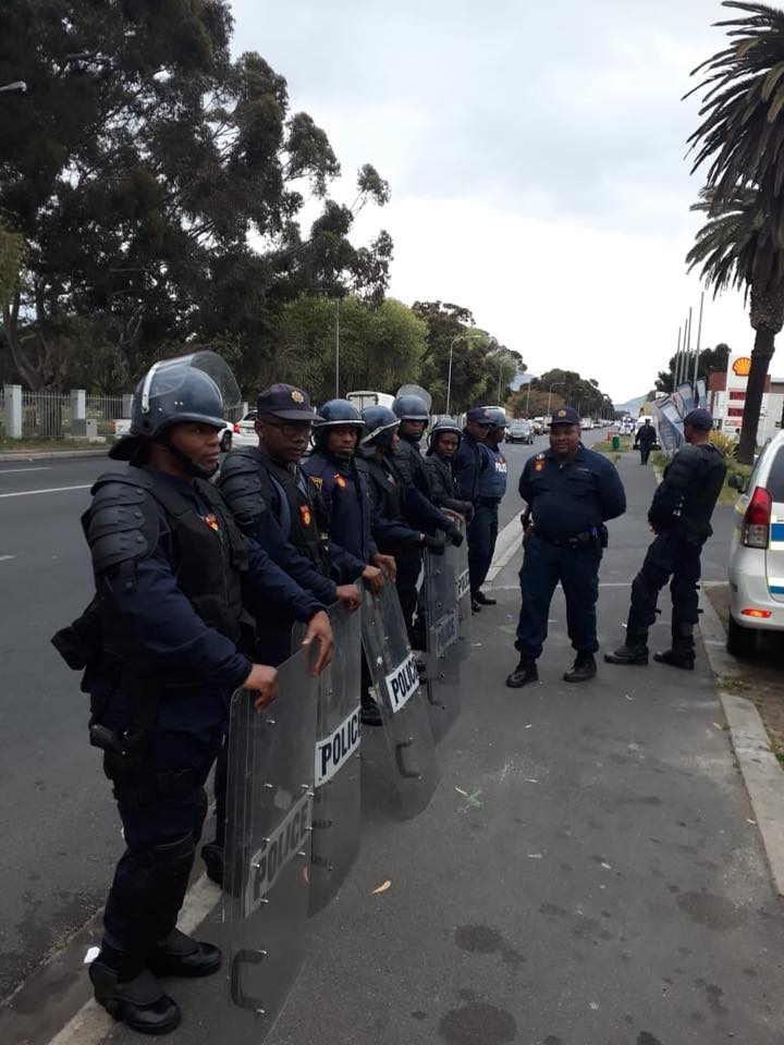 Public Order Police respond to sporadic incidents of protest actions in Cape Town