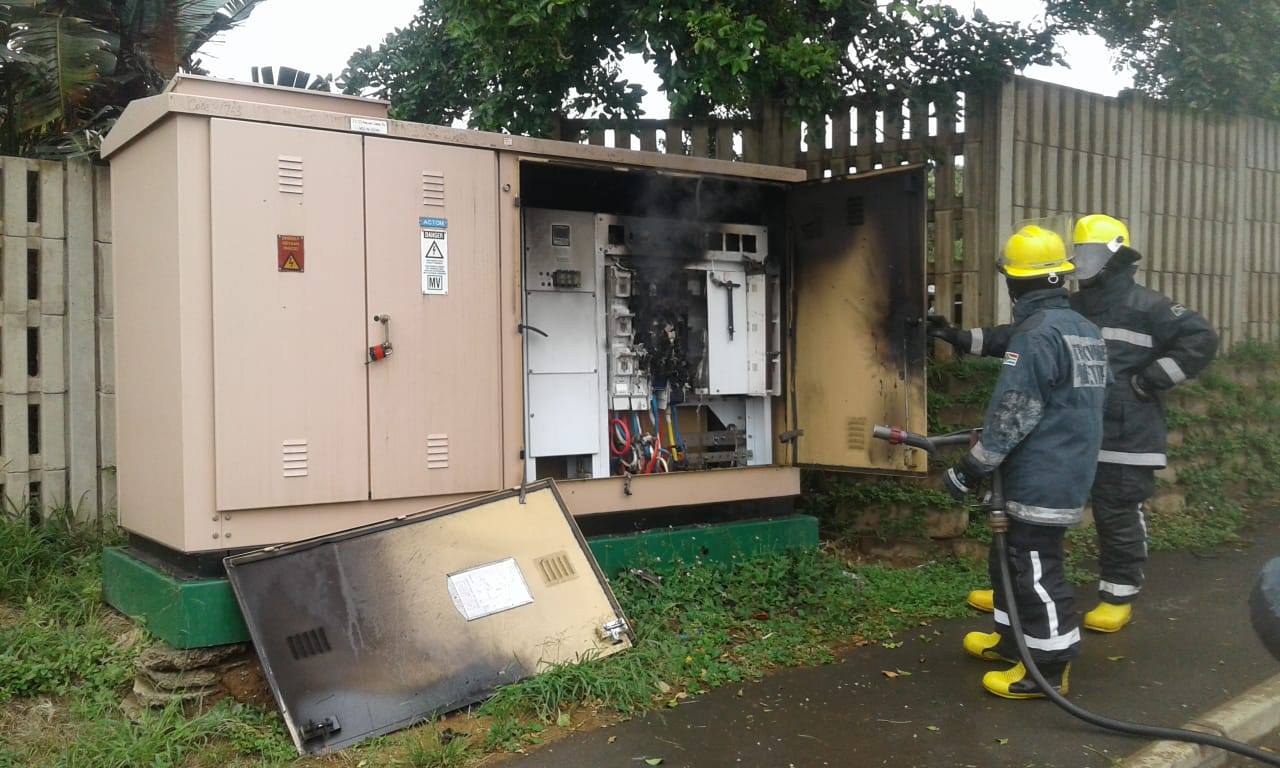 Electricity power box on fire at Amilcar Cabral Road in Isipingo Beach