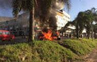 Vehicle on fire near Isipingo Hospital in Isipingo CBD