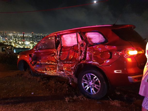 A man has sustained serious injuries after he was entrapped in his vehicle on Marine Drive towards Merebank