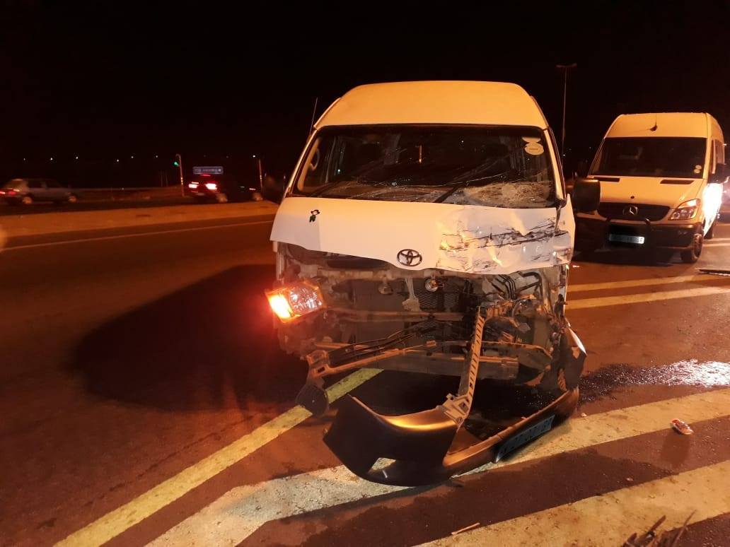 One injured in collision between two taxis on N12 Kingsway Bridge.