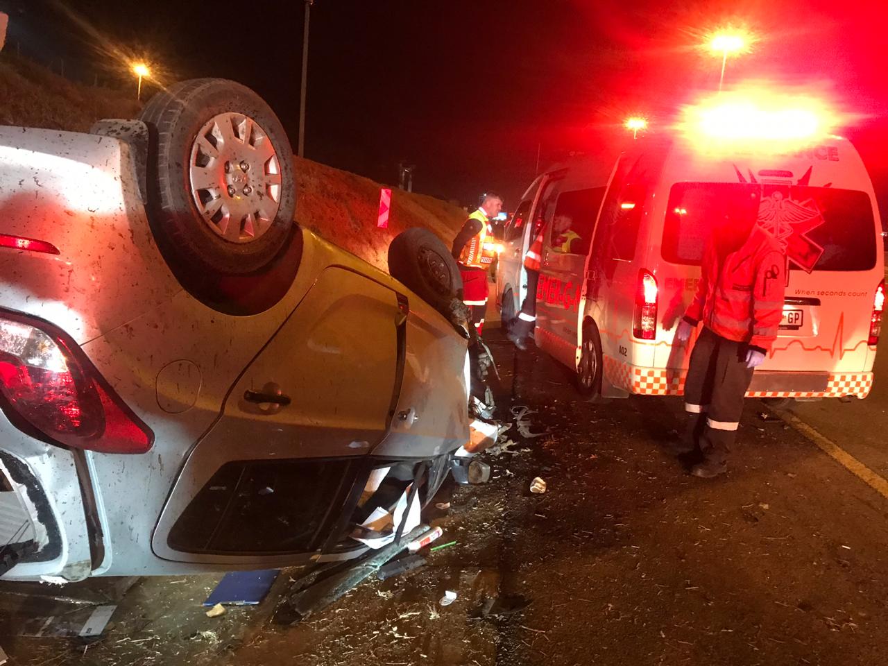 One injured in rollover on the N1, Randburg