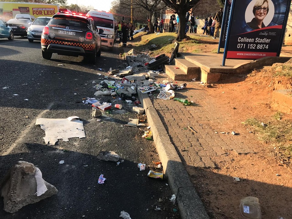 Two passengers and a pedestrian injured in a taxi collision in Randburg