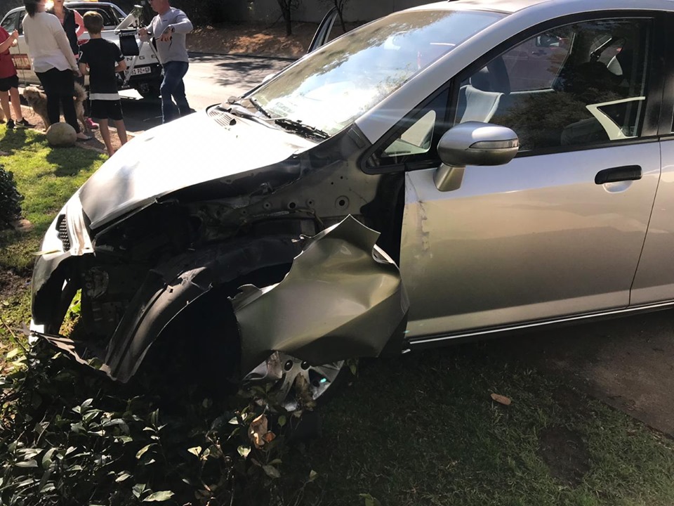 One injured in a single-vehicle collision in Bryanston