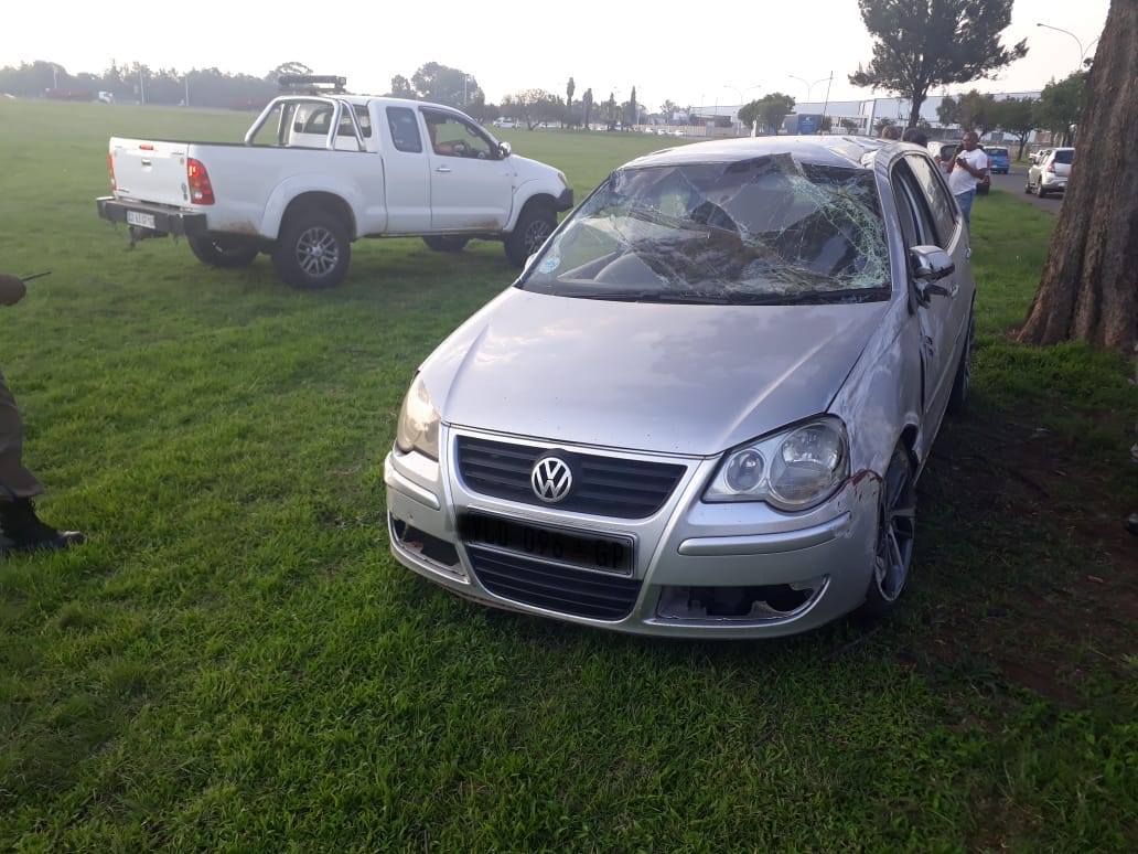 A single-vehicle collision leaves two injured in Boksburg