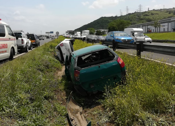 Three men were injured in a double rollover on the N2 Northbound near the Kwa-Mashu interchange