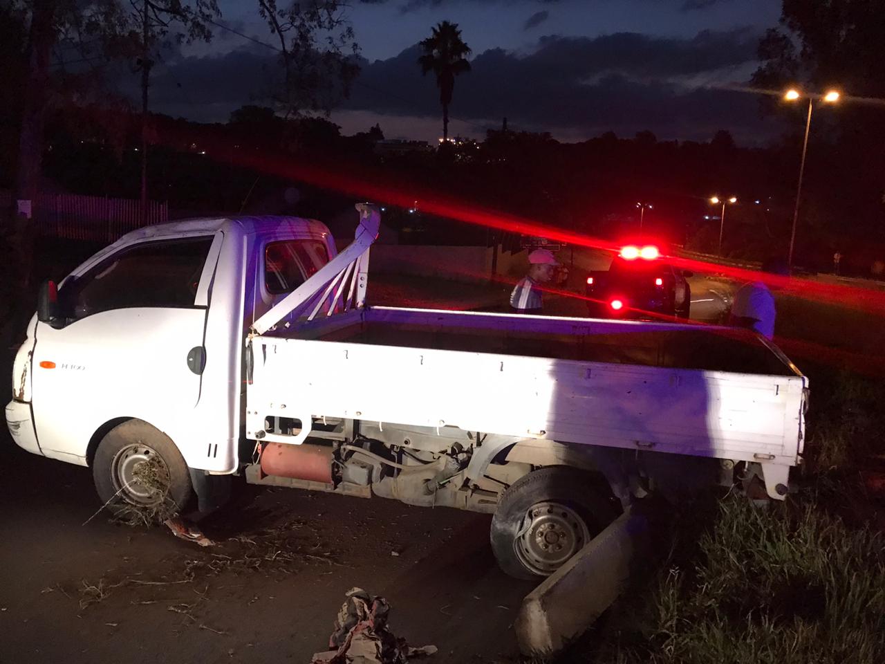 Three injured in a single-vehicle rollover in Randburg