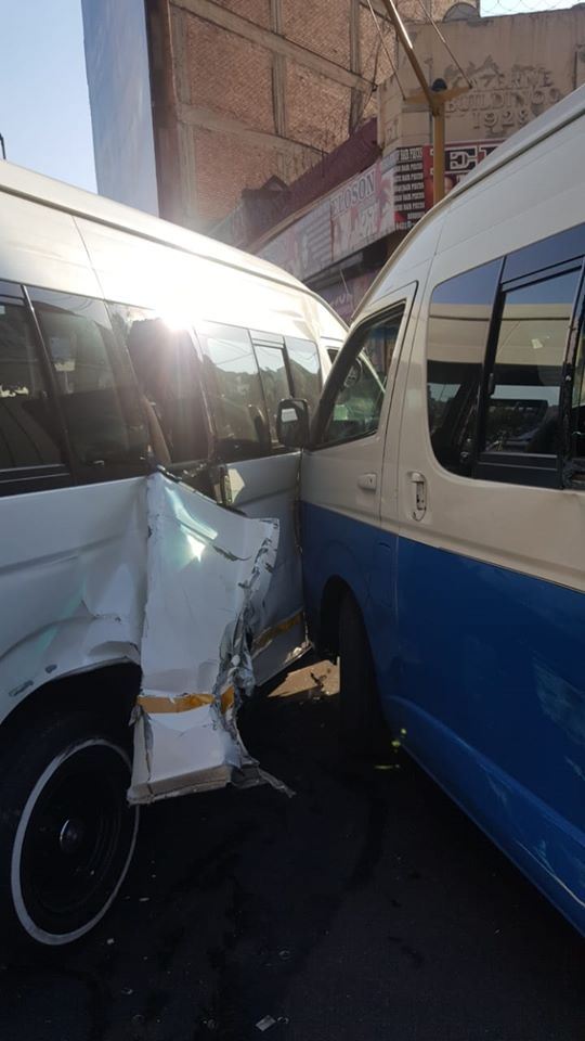 Three-vehicle collision in Johannesburg CBD