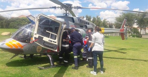 Man airlifted after falling 1.2 metres to the ground from a ladder