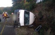 Nine persons injured in taxi rollover on the R56