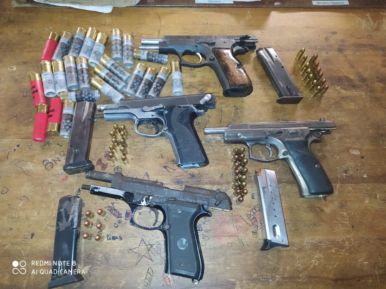 Four firearms seized in Dalton, three men due in court